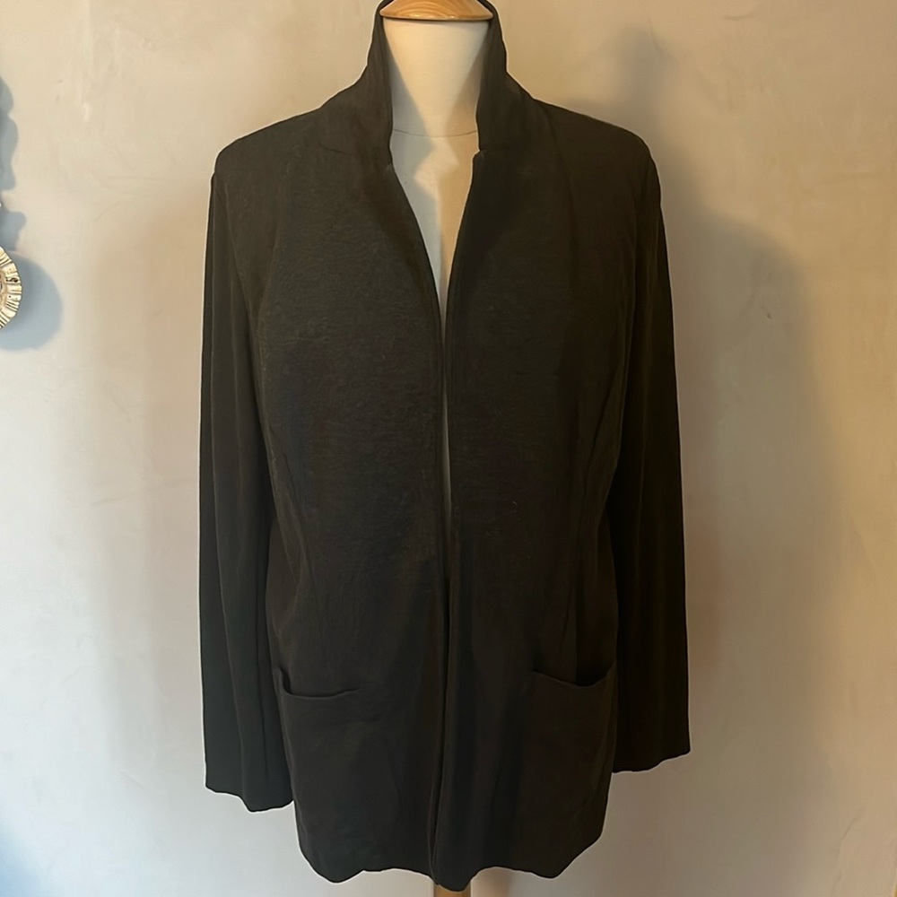 J.Jill Dark Gray Ponte open Blazer w/pockets Size  Medium - Picture 3 of 12